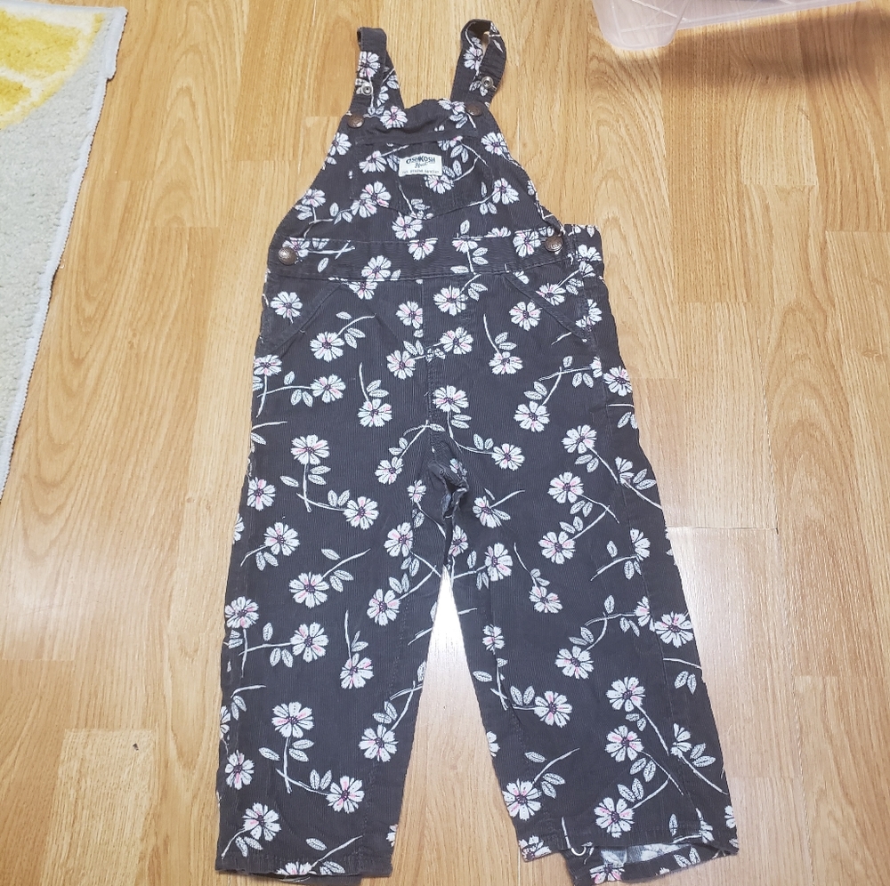 Oshkosh B’gosh Floral Corduroy Overalls